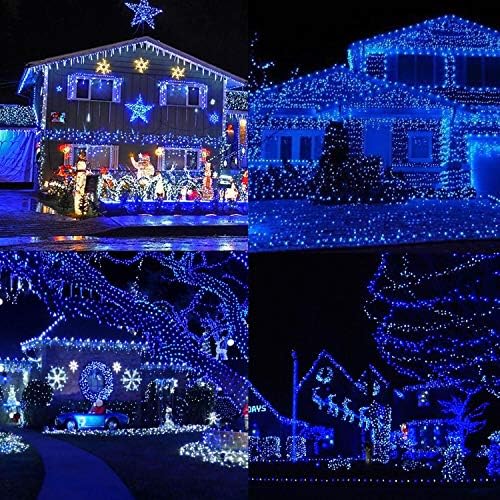 LJLNION 300 LED String Lights Outdoor Indoor, Extra Long 98.5FT Super Bright Christmas Lights, 8 Lighting Modes, Plug in Waterproof Fairy Lights for Holiday Wedding Party Bedroom Decorations (Blue) - Image 5