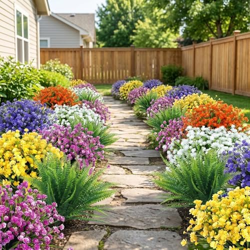 Ouddy Decor 24 Bundles Artificial Flowers for Outdoors Decor, Mixed Color - Image 6