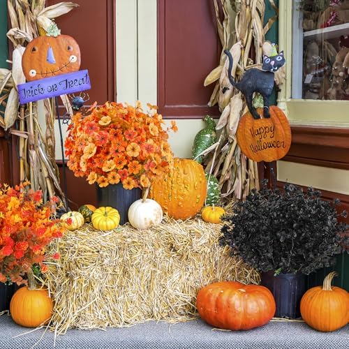 AGIRL Artificial Fall Flowers Fake Mums Outdoor,Faux Plant Porch Decor Home - Image 4