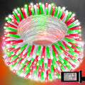 LAMPHOME Red Green White Christmas String Lights, 300 LED 99 FT Connectable Waterproof String Lights Transparent Wire with16 Modes, Xmas Vintage Decorations for Indoor Outdoor Party Yard Garden Decor by ULL