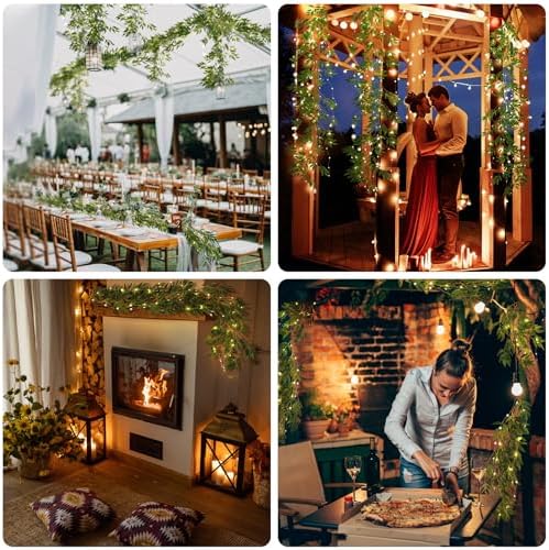 RECUTMS 2P Artificial Hanging Silk Willow Leaves Ivy Vine with Light 5.9Ft - Image 6