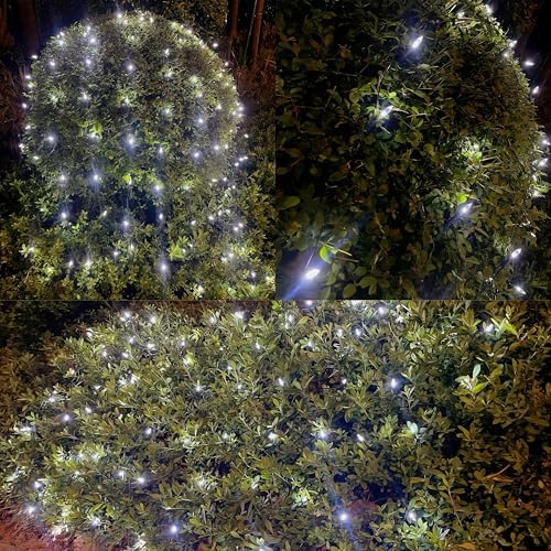 Christmas Net Lights Outdoor 120 LED 5ftx6ft Decorations,8 Modes Connectable Waterproof Mesh for Xmas Trees, Bushes, Wedding, Garden, Outdoor, Indoor Decor（Cool White） - Image 3