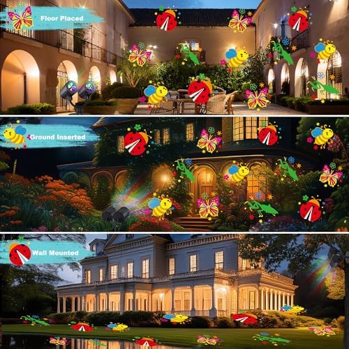 Toodour LED Projector Lights Indoor Outdoor, Double Head Dynamic Wall Lights Projector with Timer, Waterproof Indoor Outdoor Decorations Light for Garden Yard Home Window Wall Decor - Image 2