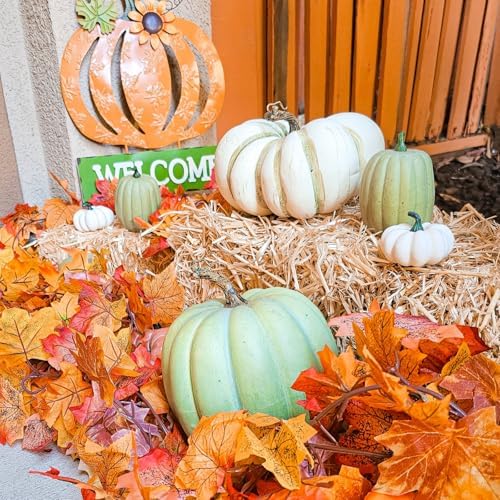CQURE 18 Pack Fall Leaf Garland, Total 106.2Ft Artificial Fall Maple Leaves Autumn Vines Garland Thanksgiving Decor for Home Fireplace Party - Image 6