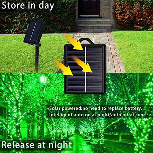 Solar Christmas String Lights, Green 200Led, Outdoor Waterproof - Image 2