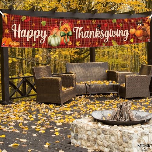 KatchOn Happy Thanksgiving Banner Fence Sign 120x20 Inch - Image 5