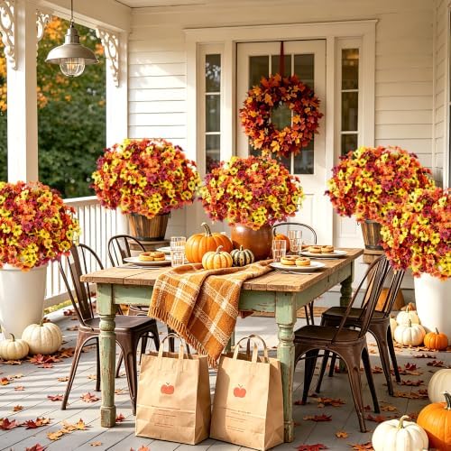 16 Bundles Artificial Fall Flowers for Outdorors - Image 5