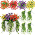 Norme 16 Bundles Artificial Flowers for Outdoors Decoration, UV Resistant Silk Faux Flowers with Eucalyptus Vine Realistic Fake Plants for Spring Summer Garden Porch Patio Yard Home, Mixed Color by Norme