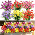 JEMONG Artificial Outdoor Pansy Flowers 18 Bundles Fake Silk Spring&Summer Plants for Outside Indoor Planter Front Door Porch Yard Patio windowsill Home Decor (Mix 6 Colors) by JEMONG