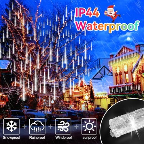 KNONEW 1080 LED 30 Tubes Meteor Shower Lights Christmas Lights Outdoor - Image 3