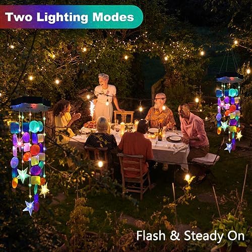 Solar Wind Chimes of Outside, Colorful Solar Shell Gift for Mom Grandma - Image 4