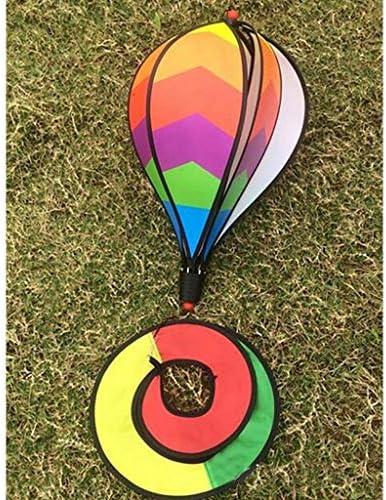 Syhonic 3Pcs Rainbow Windsock Hot Air Balloons Wind Spinner - Outdoor Whirligig Toy Garden Lwan Yard Home Decoration Ornament - Colorful Kinetic Hanging Decoration - Image 3