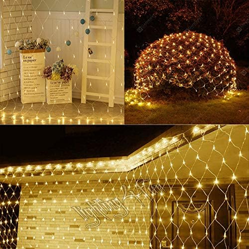 LYHOPE 12ft x 5ft 360 LED Christmas Net Lights, 8 Modes Low Voltage Mesh Christmas Decorative Lights for Xmas Trees, Bushes, Wedding, Garden, Outdoor, Indoor Decor (Warm White) - Image 6