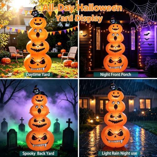 8 FT Halloween Inflatable Decorations Outdoor with Pumpkin and Black Cat - Image 6
