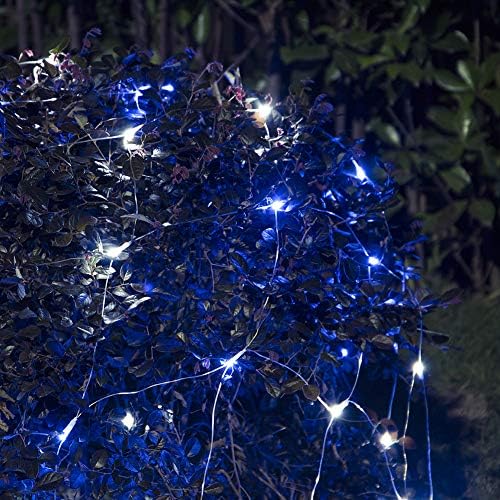 woohaha 192LED Christmas Outdoor Net Mesh Lights for Bushes,White Blue - Image 3