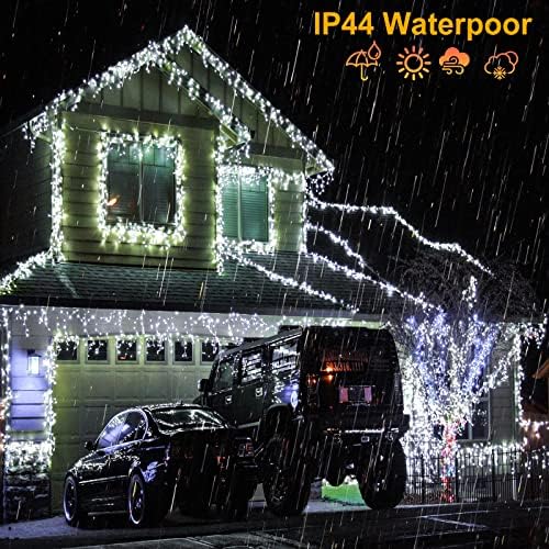 132ft Icicle Lights for Outside, 1280 LED White Christmas Lights Outdoor - Image 6