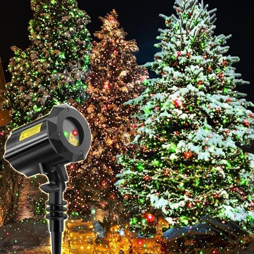 Garden Lights Outdoor Laser Christmas Light Moving Star Projector for Garden, Home (Green Red) - Image 2