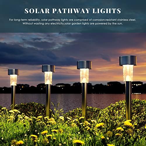 SOLPEX 24 Pack Solar Lights Outdoor, Stainless Steel Solar Pathway Lights - Image 2