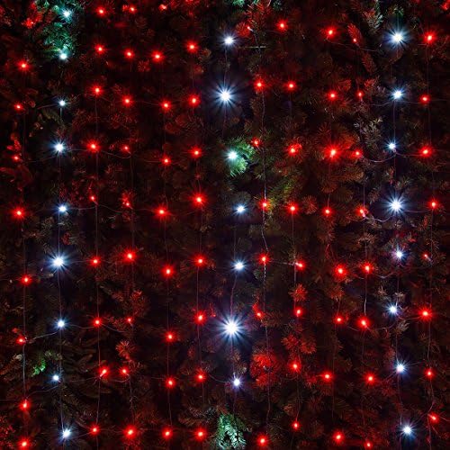 Wintergreen Lighting 100 5mm Red and White Twinkle LED Net Lights, 4 x 6 ft Green Wire Outdoor Holiday Hedge & Bush Lighting for Christmas Displays, Commercial Grade - Image 3