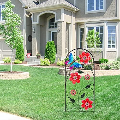 YEAHOME 33 Inch Decorative Garden Stakes, Outdoor Garden Decor Metal Flower Butterflies Spring Gardening Decor Art Yard Signs, Outdoor Decorations for Patio Outside Yard Lawn - Image 5