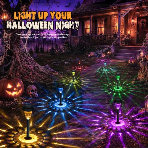 TISEJOY Solar Lights Outdoor Waterproof for Pathway, 8 Pack Color Changing - Image 2
