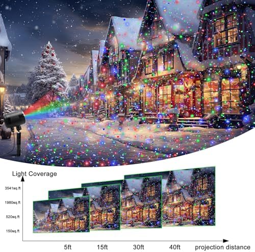 Laser Christmas Projector Lights Outdoor, Outdoor Garden Yard Moving Firefly Landscape Lights Waterproof RGB, Christmas Decorations Light with Remote Control - Image 3