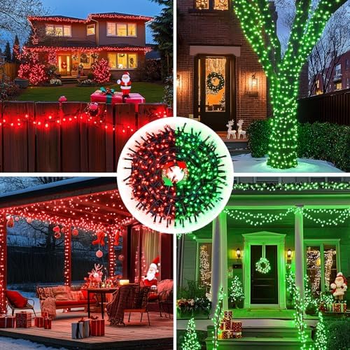 JMEXSUSS 66ft 200 LED Color Changing Christmas Lights, Red & Green - Image 6
