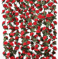 9 Pack 72 FT Artificial Flower Garland Fake Red Roses Vines Silk Flowers by KHOYIME