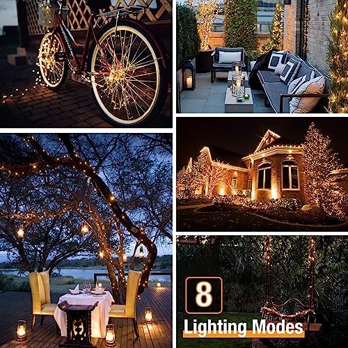 btfarm 2 Pack Solar String Lights Outdoor, Total 66FT 160LED Fairy Lights - Image 4