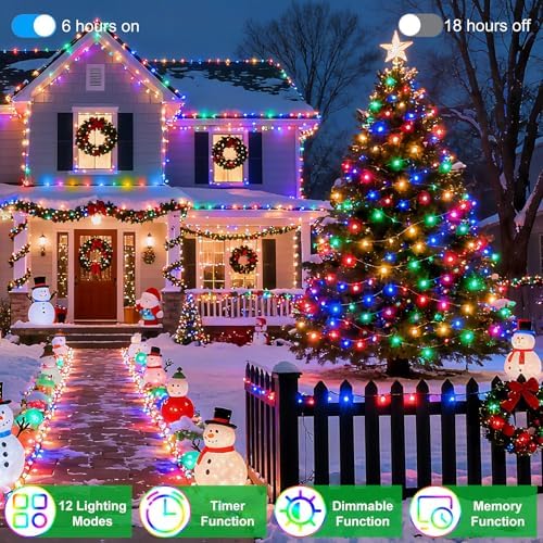 1500 LED 470FT Christmas String Lights Outdoor, 12 Modes with Timer, Memory - Image 3