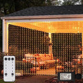 1200 LED Curtain Fairy Lights 10Ftx10Ft with Timer Remote Control Plug in by ZAIYW