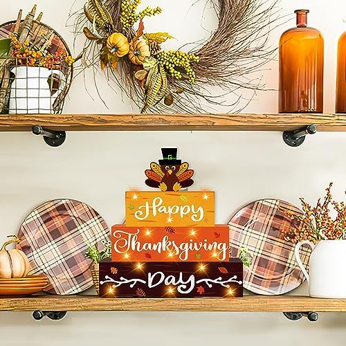 Thanksgiving Decorations Happy Thanksgiving Day Wooden Block Sign - Image 4