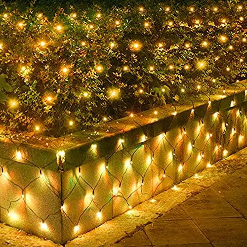 Pooqla Warm White Net Lights, 15x 5ft Christmas Lights Outdoor Green Wire - Image 6