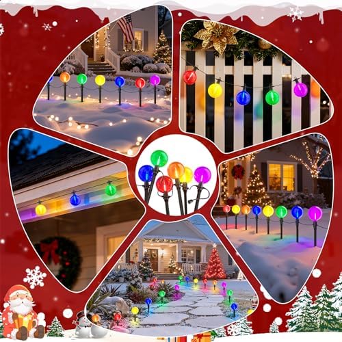 Zuske Outdoor Jumbo G40 Christmas Pathway Lights, 23FT Connectable Walkway Lights with 12 G80 Multicolor LED Bulbs for Driveway Yard Lawn Garden - Image 7