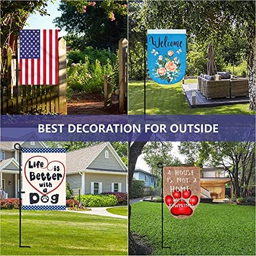 YEAHOME 2PC Garden Flag Holder Stand, Weather-Proof Yard Flag Pole Black Metal Powder-Coated Flagpole with Tiger Clip and Rubber Stopper for Garden Flags Outdoor Decorations - Image 7