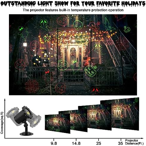 Halloween Projector Lights Outdoor, Waterproof Halloween Laser Projector Lights with Remote, Halloween Spotlight Decorations for Party Yard Garden Outdoor Indoor - Image 3