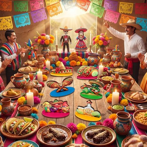 Amyhill 12 Pcs Cactus Table Decorations Wooden Tabletop Centerpiece Wooden Table Sign for Tiered Tray Fiesta Carnival Party - Image 4