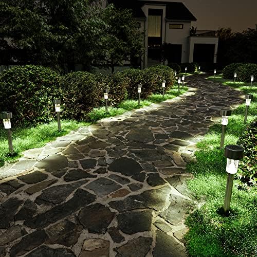 SOLPEX 24 Pack Solar Lights Outdoor, Stainless Steel Solar Pathway Lights - Image 2