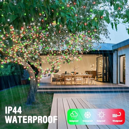 JMEXSUSS 163ft 500 LED Red White and Green Christmas Lights with 8 Modes - Image 4