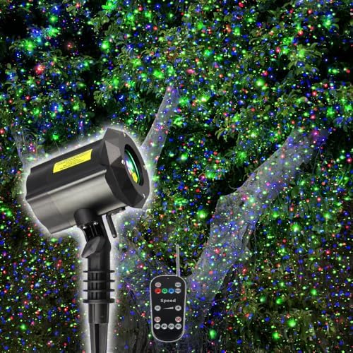 Garden Lights Outdoor Laser Christmas Light Moving Star Projector (Blue Red Green) by Dalanpa