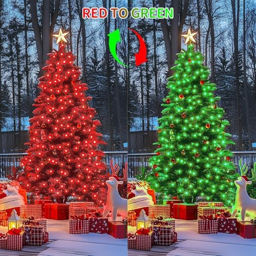 JMEXSUSS 66ft 200 LED Color Changing Christmas Lights, Red & Green - Image 2