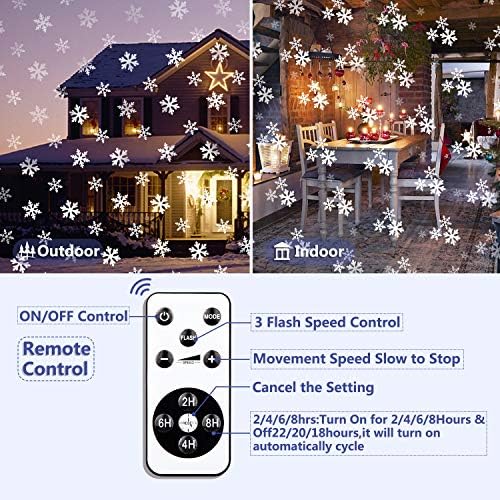 Christmas Projector Lights Outdoor, Snowflake Projector Lights with Wireless Remote Control for Christmas Decorations Lights New Year Party - Image 4