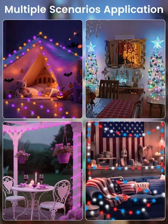 33FT 66LED Globe String Lights Indoor, Color Changing Halloween Lights - Image 3