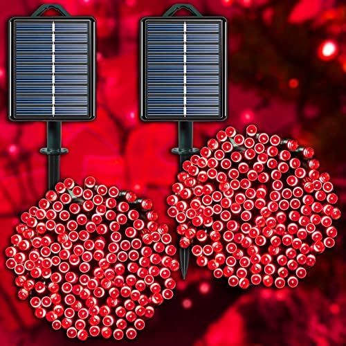 Solar Christmas Halloween String Lights, Red 200Led, Outdoor by YAOZHOU
