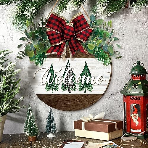 Boao Christmas Door Decorations Wooden Christmas Welcome Sign - Image 6