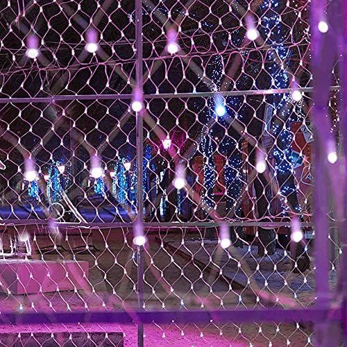 LJLNION Christmas Net Lights, 360 LED 12ft x 5ft Connectable Christmas Mesh Fairy String Lights,8 Modes Low Voltage Safe Adaptor for Xmas Trees, Bushes, Wedding, Outdoor Garden Decorations, Purple - Image 7
