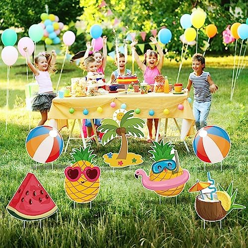Summer Balls Plastic Yard Signs 7 Pcs with Stakes Outdoor Lawn - Image 6