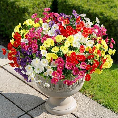 Alupssuc 24 Bundles Artificial Petunia Flowers UV Resistant for Outdoor - Image 5