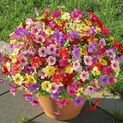 SHareconn 24 Bundles Artificial Flowers for Outdoors UV Resistant Decor - Image 4