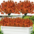 24 Pcs Artificial Flowers for Outdoor, Plastic Fake Flowers Decor, Orange by Lnoicy